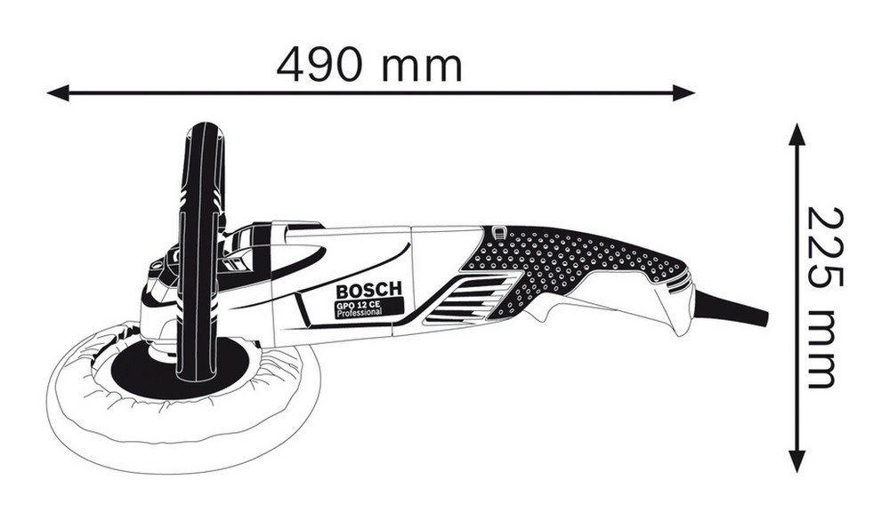 Bosch GPO 12 CE Heavy Duty Electric Polisher, 1,250W, M14, 180 mm Pad Dia, 3,000 rpm, Soft Grip, Constant Speed, 2.5 kg + 6 Bosch Accessories, 1 Year Warranty - Image 2