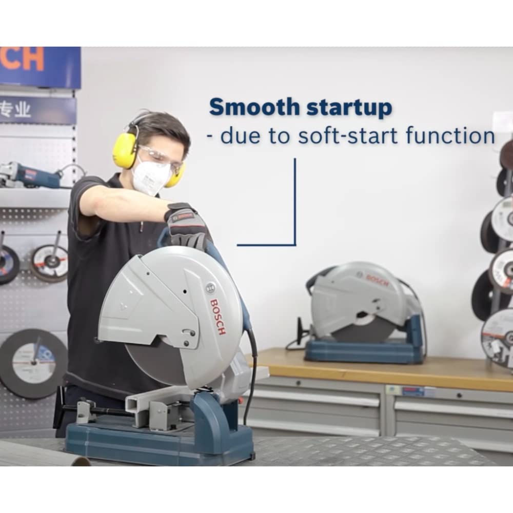 Bosch GCO 14-24 Heavy Duty Corded Electric Metal Cut Off Saw (14" Chop Saw), 2,400W, 355 mm Cutting Dia., 3,800 rpm, 17 kg + 1 Bosch cutting disc, Expert for Metal, 355 x 25.4 mm, 1 Year Warranty - Image 6