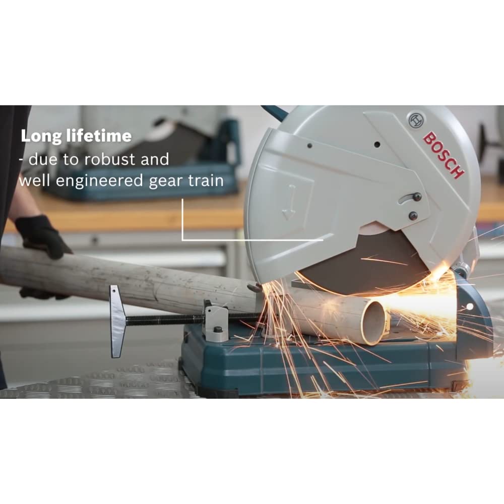 Bosch GCO 14-24 Heavy Duty Corded Electric Metal Cut Off Saw (14" Chop Saw), 2,400W, 355 mm Cutting Dia., 3,800 rpm, 17 kg + 1 Bosch cutting disc, Expert for Metal, 355 x 25.4 mm, 1 Year Warranty - Image 3