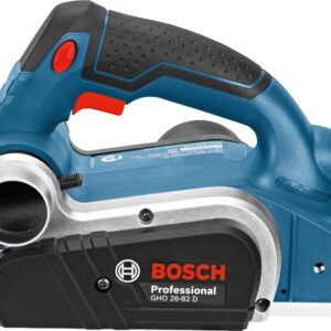 Bosch GHO 26-82 D Corded Electric Planer, 710W, 82 mm Width, 2.6 mm Depth, 18,000 rpm, V-Groove, Cutting Depth Adjustment, 2.8 kg + Hex Key, Dust Bag, 1 Year Warranty