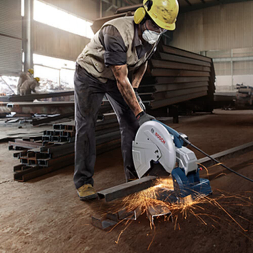 Bosch GCO 14-24 Heavy Duty Corded Electric Metal Cut Off Saw (14" Chop Saw), 2,400W, 355 mm Cutting Dia., 3,800 rpm, 17 kg + 1 Bosch cutting disc, Expert for Metal, 355 x 25.4 mm, 1 Year Warranty - Image 8