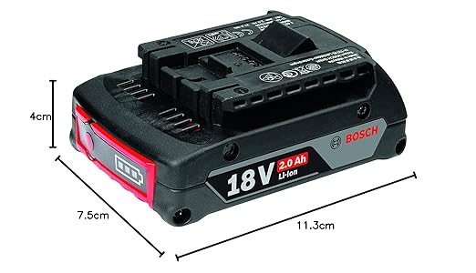 Bosch GBA 18V 2.0Ah Professional Battery Pack – Cordless Power Tools – COOLPACK Technology (Black) - Image 2