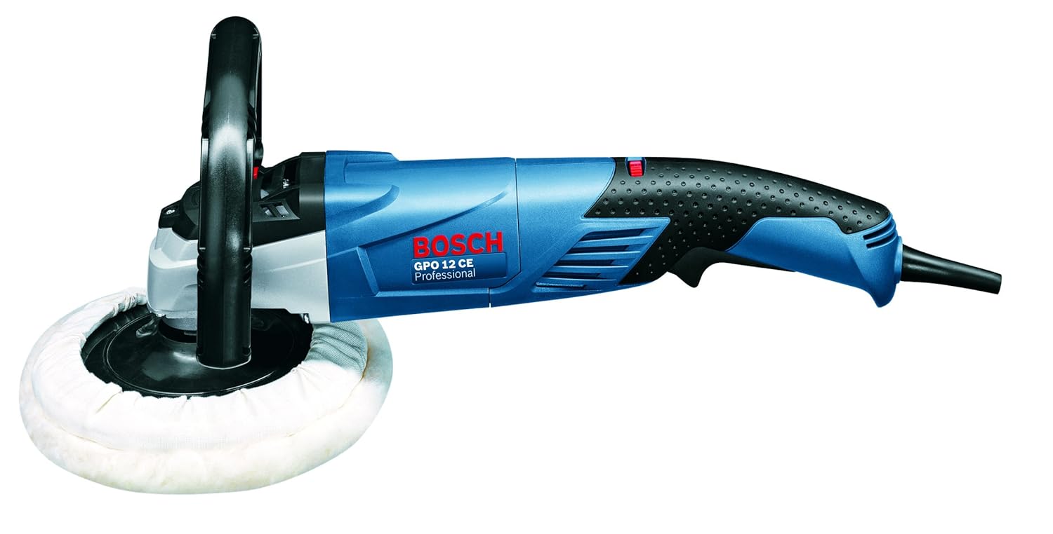 Bosch GPO 12 CE Heavy Duty Electric Polisher, 1,250W, M14, 180 mm Pad Dia, 3,000 rpm, Soft Grip, Constant Speed, 2.5 kg + 6 Bosch Accessories, 1 Year Warranty - Image 4