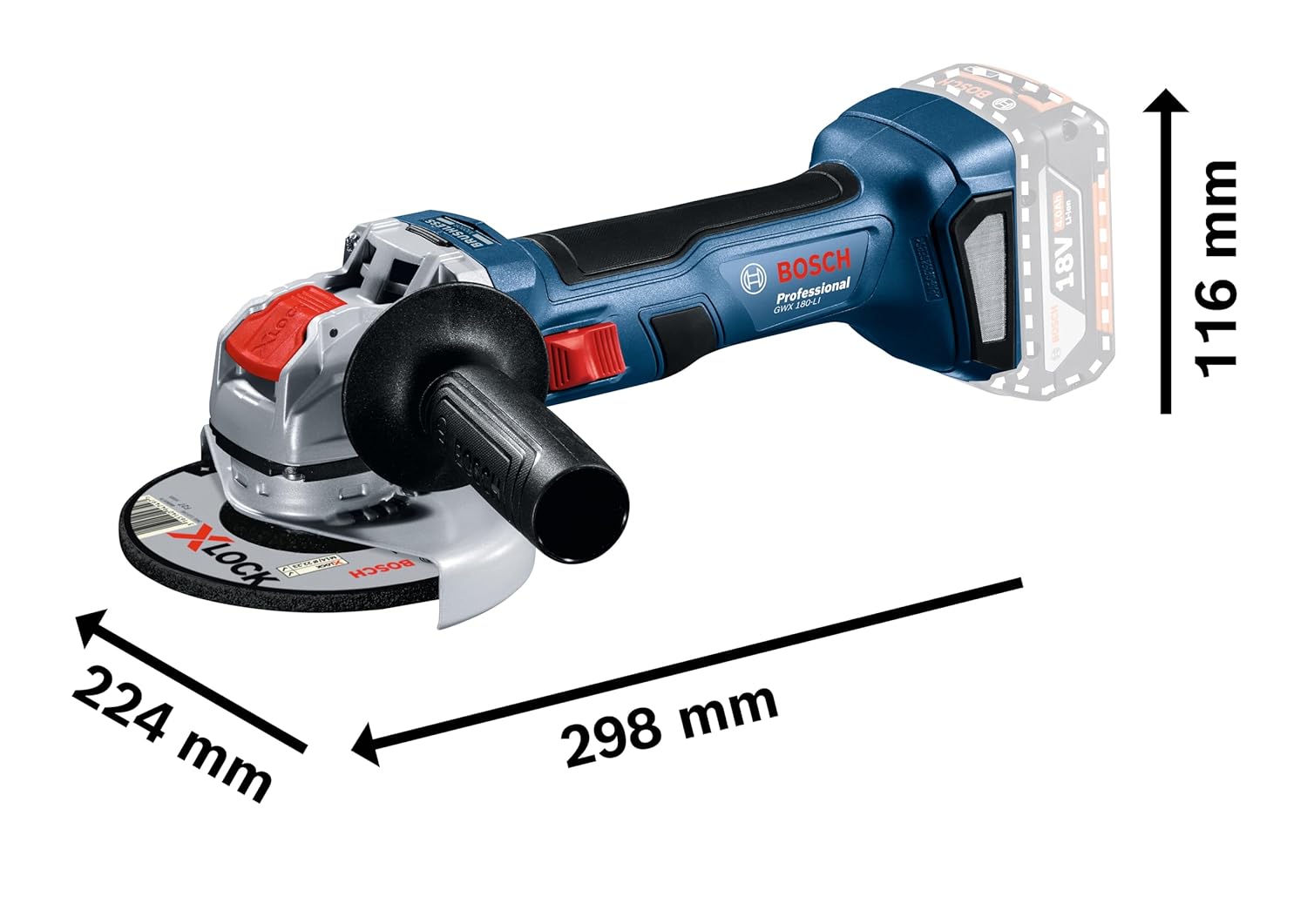 Bosch Professional GWX 180 LI Small Angle Grinder - Image 2