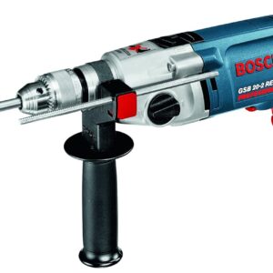 Bosch Gsb 20-2 Re Heavy Duty Corded Electric Drill, 800W, 2.5 Kg, 5.2 Nm, 3,000 Rpm, 13 Mm Chuck, Metal Gear, 2 Gear Function + Auxiliary Handle, Chuck Key & Depth Gauge, 1 Year Warranty, Multi