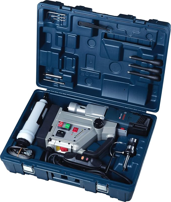 Bosch GBM 50-2 Professional Metal Drill - Heavy Duty - 1200 W – 1.5/50 mm – Protection Switch & Service Display (Blue) - Image 2