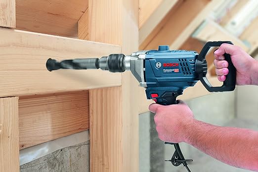 Bosch GBM 1600RE Heavy Duty Corded Electric 2-in-1 Mixer & Rotary Drill, 850W, 11 Nm, 16 mm chuck, 630 rpm, 360° D Handle, Metal Gear, 1 Year Warranty - Image 3