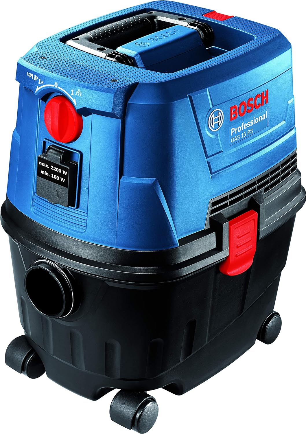 Bosch Gas 15 PS Heavy Duty Corded Electric Wet & Dry Vacuum Cleaner, 1,100W, 270 mbar, 10 Litre Tank, 6 kg + Nozzle & Accessories, 1 Year Warranty