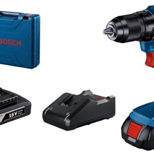Bosch Professional GSR 185-Li Cordless Drill Driver, 50 Nm, 13mm Chuck, Brushless Motor with 2 x GBA 18V 2.0Ah Battery, 1 x GAL 18V-40 Charger & Carrying Case