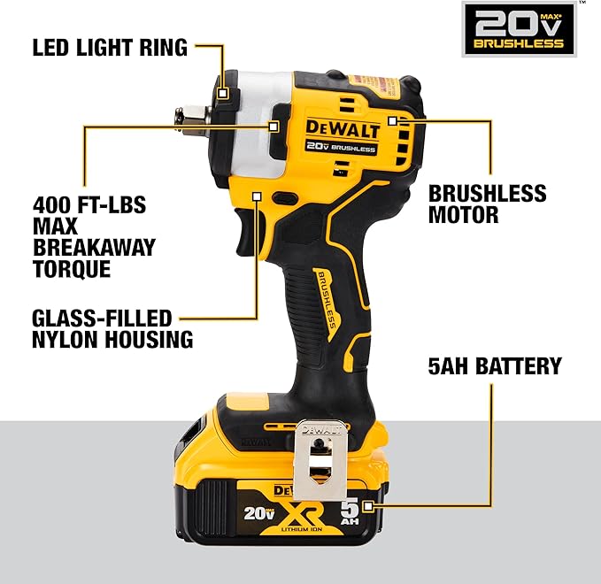 DCF911P2-IN 20VMax 1/2inch Impact Wrench - Image 2