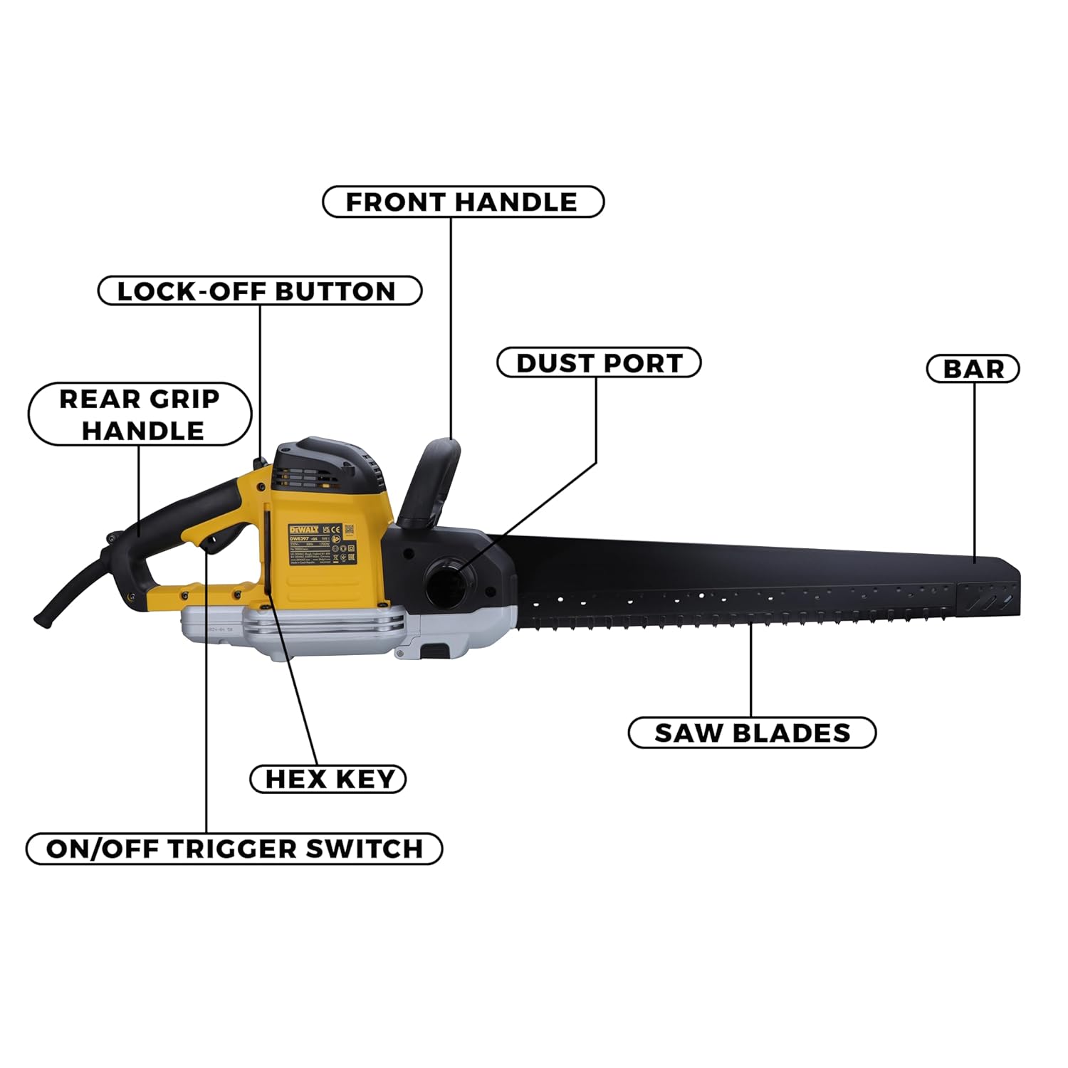 DWE397-QS 1700W, 430mm, Alligator Saw - Image 2
